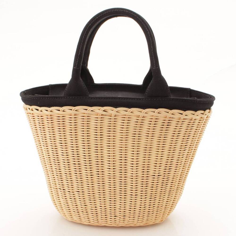Prada Rattan Handbag Straw Tan Woven Bag Wicker Natural - Picture 3 of 9